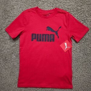 Puma Red Short Sleeve Logo Boys T-shirt -Q